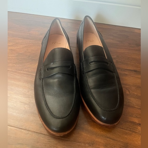 J Crew Ryan Penny Loafers Black Leather-Size 11 - Picture 1 of 13